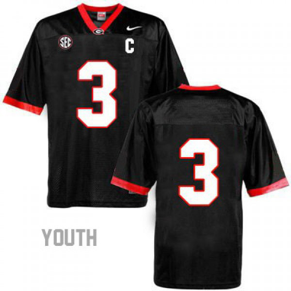 Youth Georgia Bulldogs Todd Gurley Youth #3 (No Name) College Jersey - Black